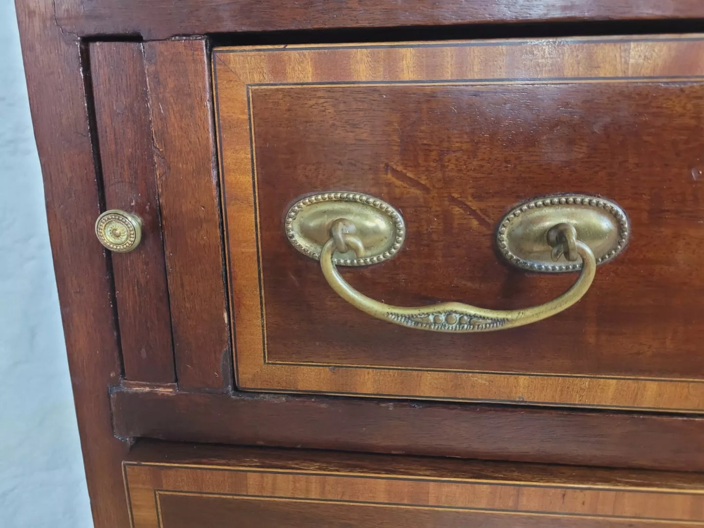 Edwardian Writing Bureau Shell Motif Satinwood Crossbanded Delivery Available