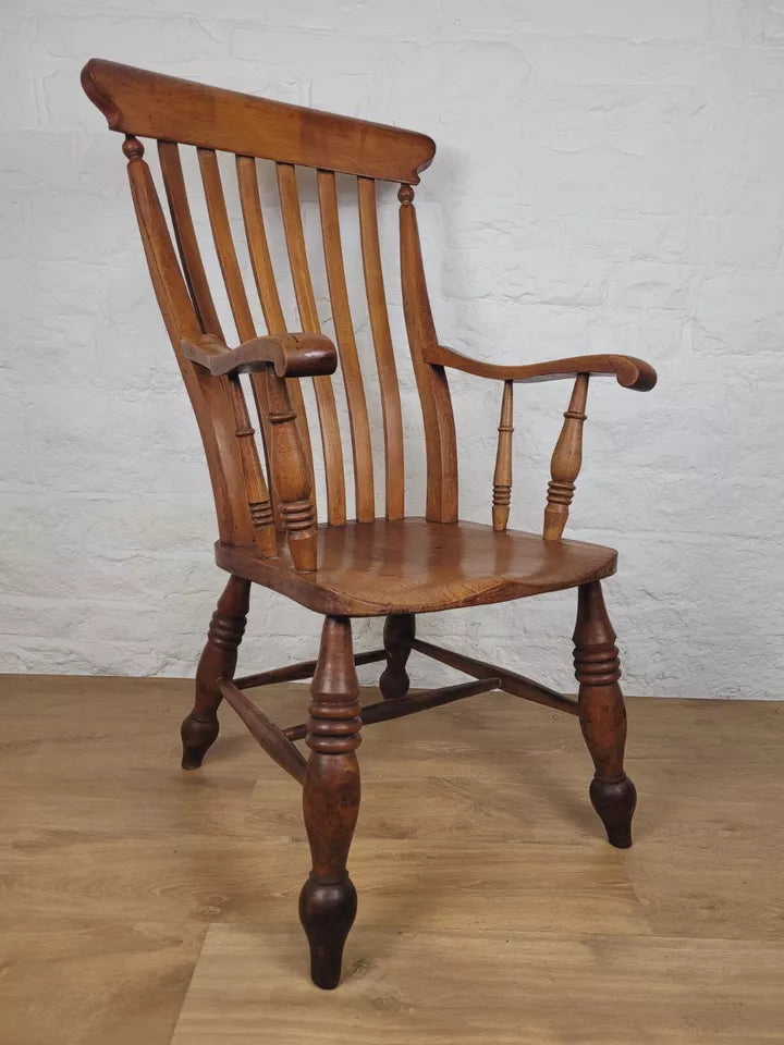 Farmhouse Kitchen Armchair Victorian Country Walnut C19th Delivery Available