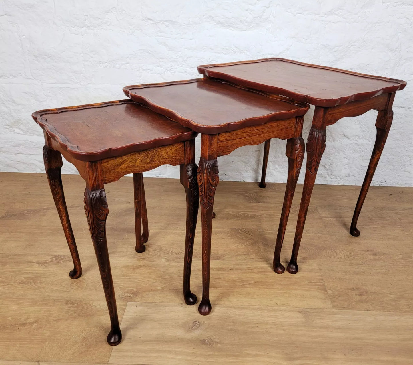 Nest of Tables Bevan Funnell Reprodux Carved Knees English Postage Available