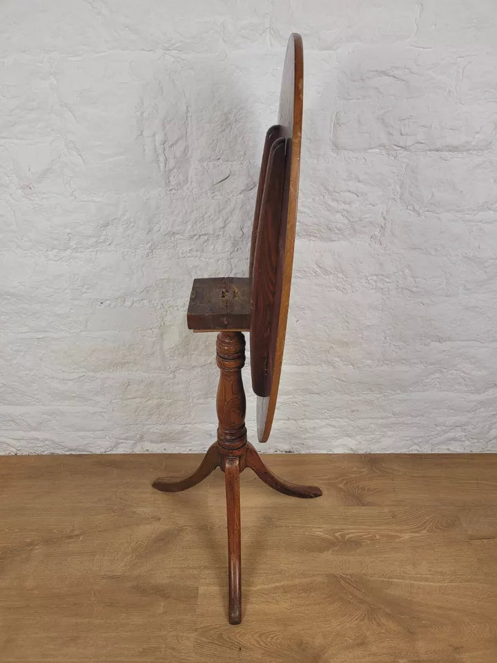 Tripod Tilt Top Table Oval Brass Inset 19th Century Mahogany Postage Available