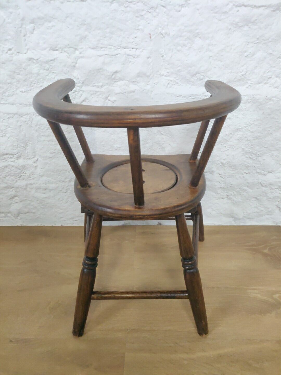 Victorian Child's Potty Chair Beech Spindle Back Postage Available