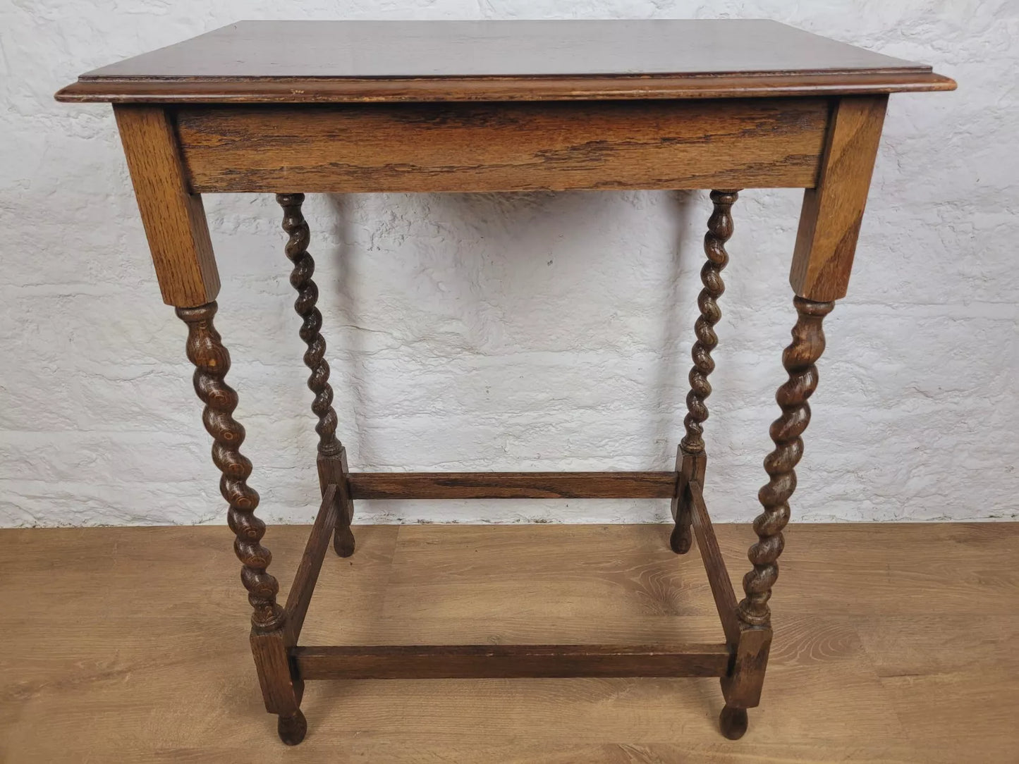 Barley Twist Side Table Oak Country English Antique Postage Available