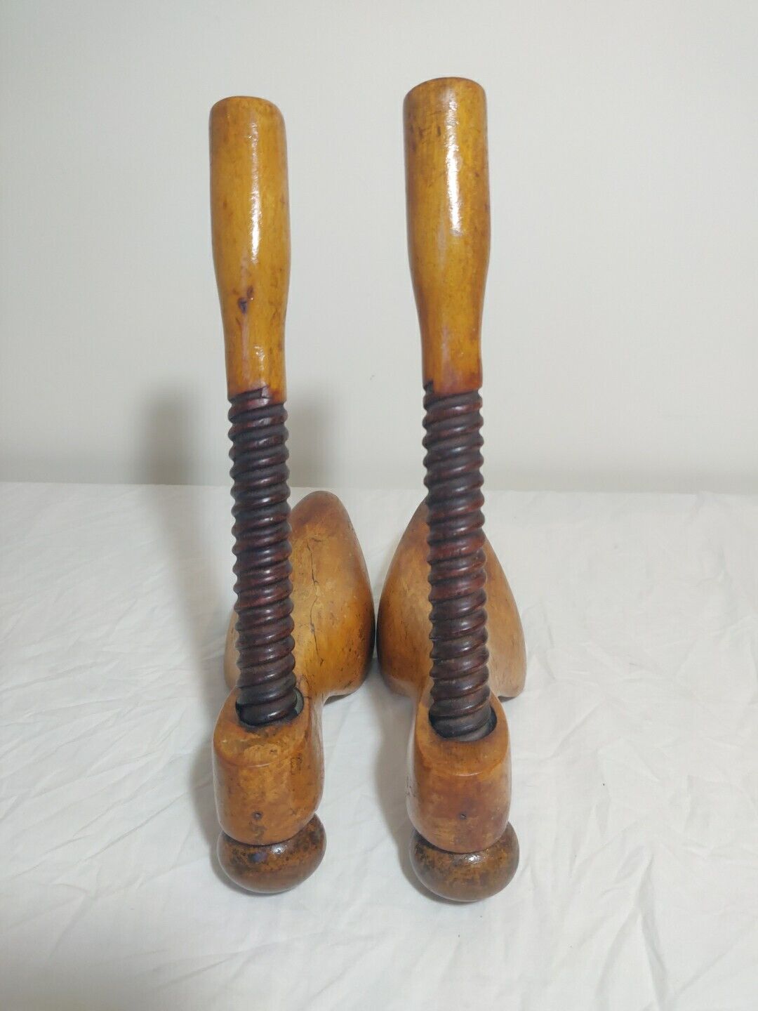 Vintage Turnable Shoe Tree Last Set Original Oak Postage Available