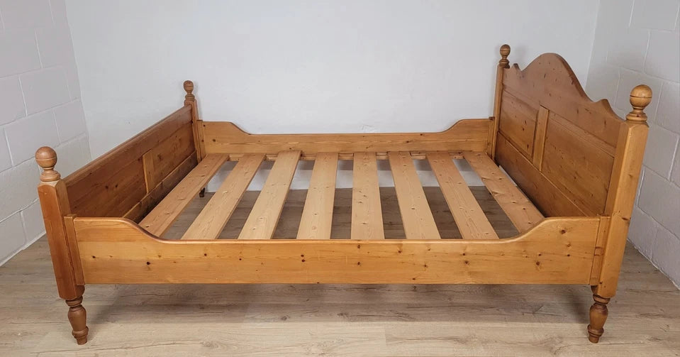 Victorian Sleigh Bed Frame Queen Country Pine Farmhouse 19thC Delivery Available