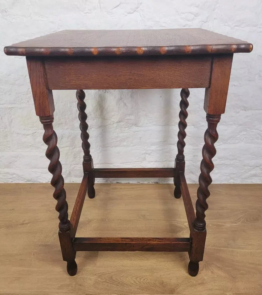 Barley Twist Side Table Pie Crust Country English Mahogany Postage Available