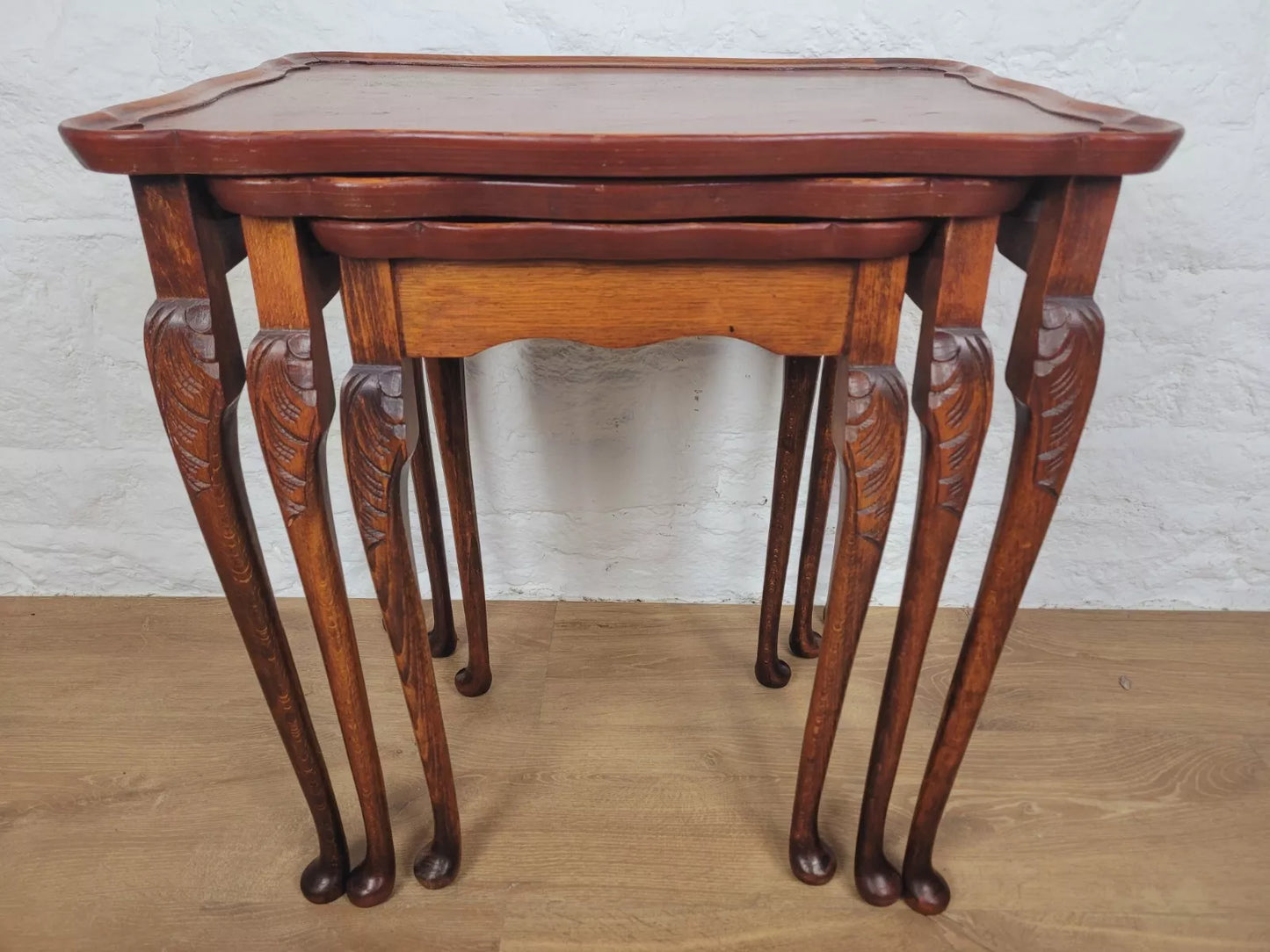 Nest of Tables Bevan Funnell Reprodux Carved Knees English Postage Available