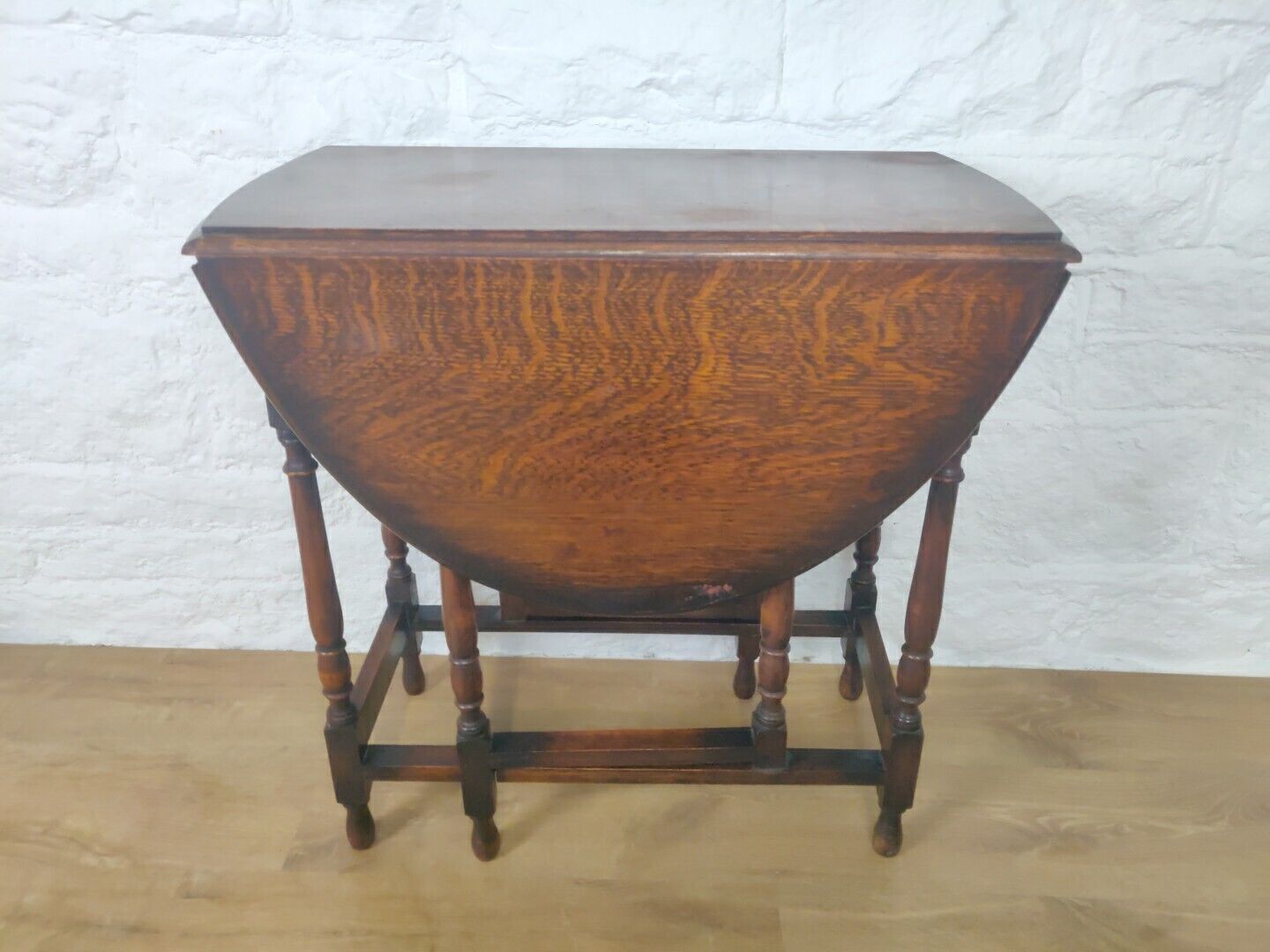 Oak Drop Leaf Table Gateleg Turned Legs Antique Victorian Postage Available