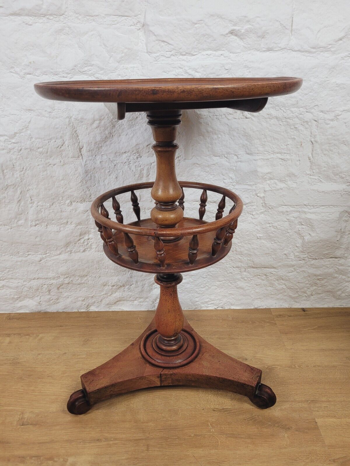 Tilt Top Side Table Two Tier Gallery Victorian English Postage Available