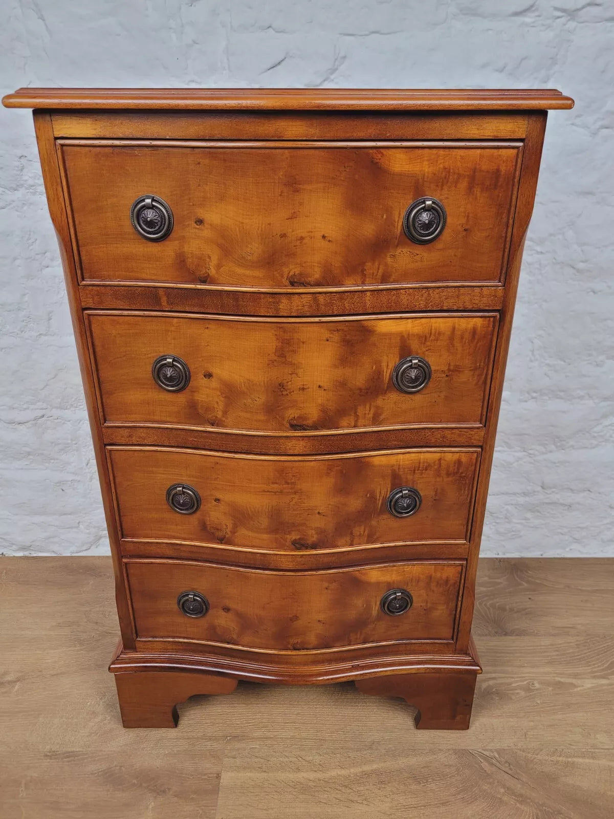 Walnut Chest Of Drawers Serpentine Reproduction Vintage Postage Available