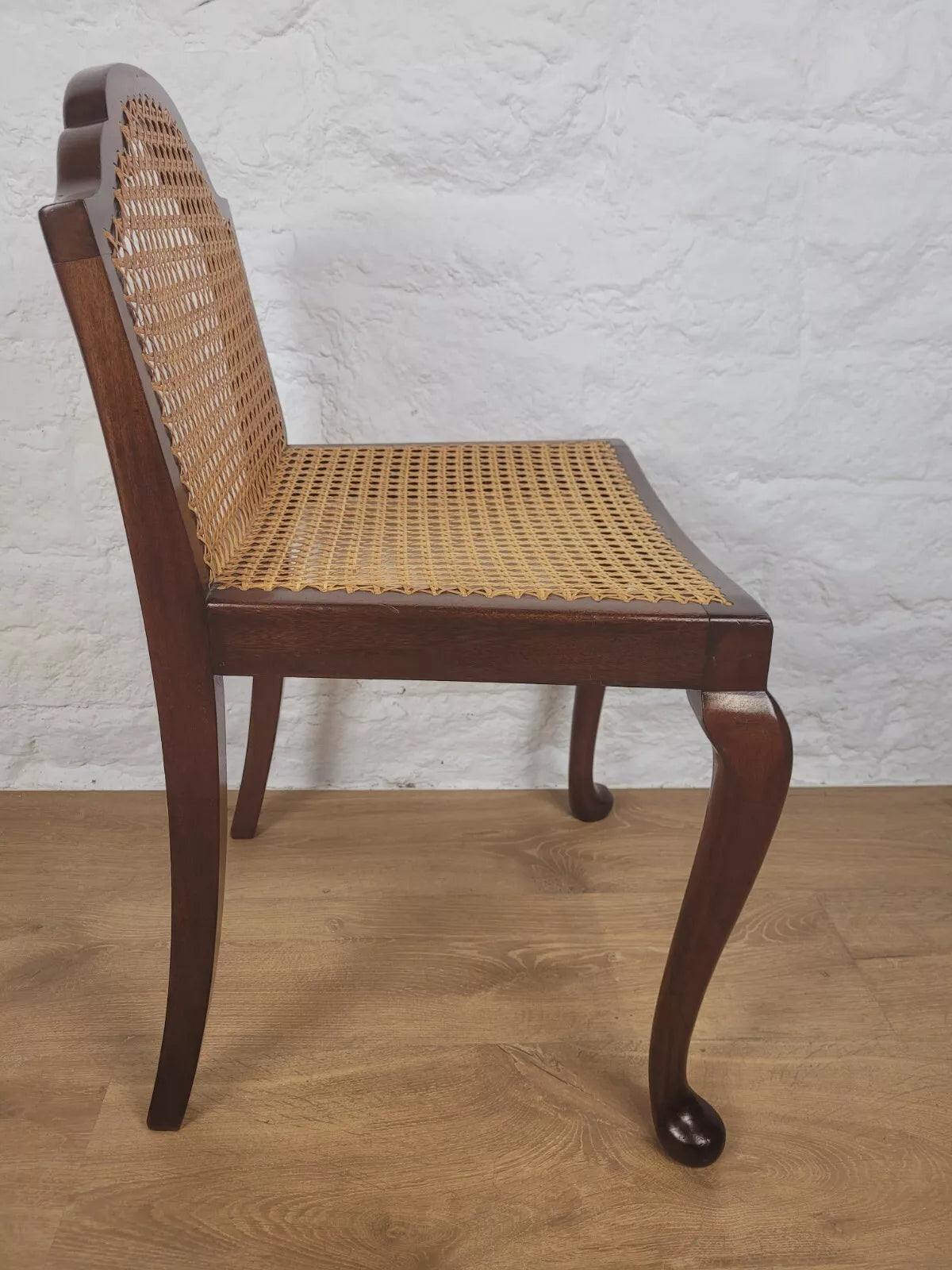 Victorian Cane Bedroom Chair Queen Anne Antique Mahogany Postage Available