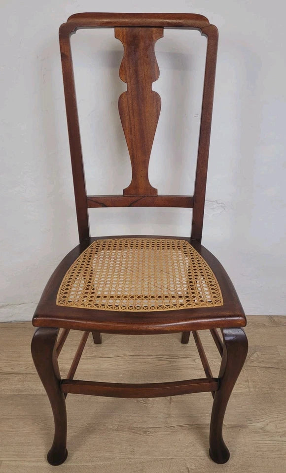 Cane Bedroom Chair Vintage Mid 20th Century Queen Anne Legs Postage Available