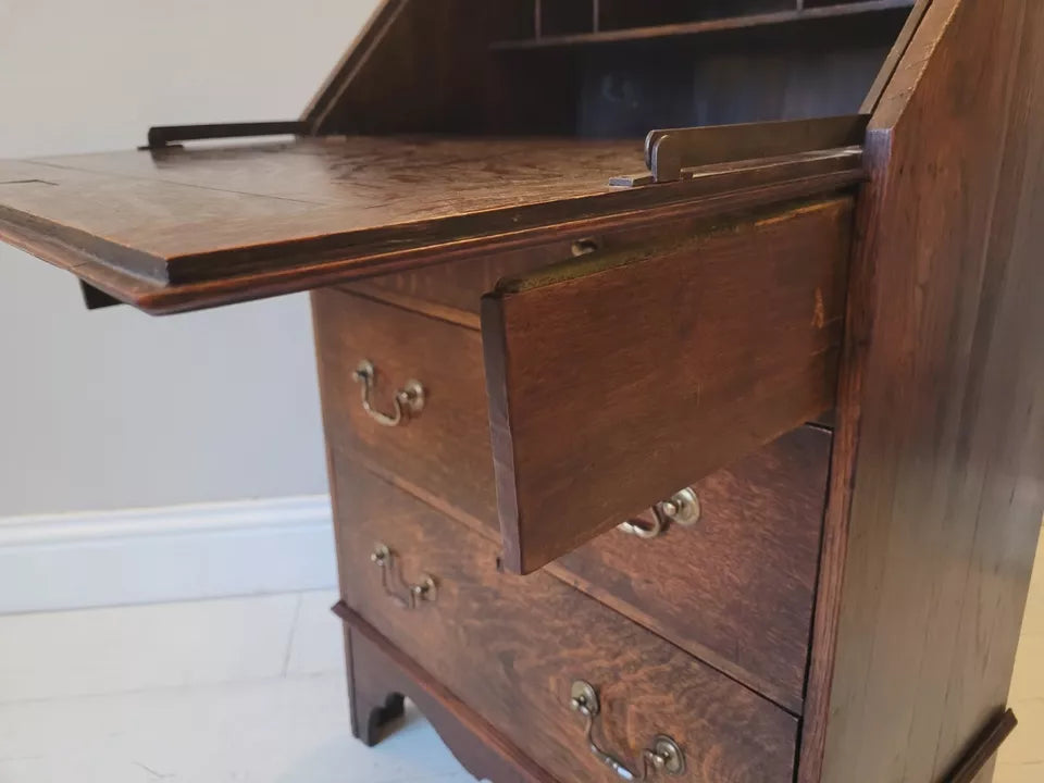 Writing Bureau Desk English Oak Fall Front Antique Country Delivery Available