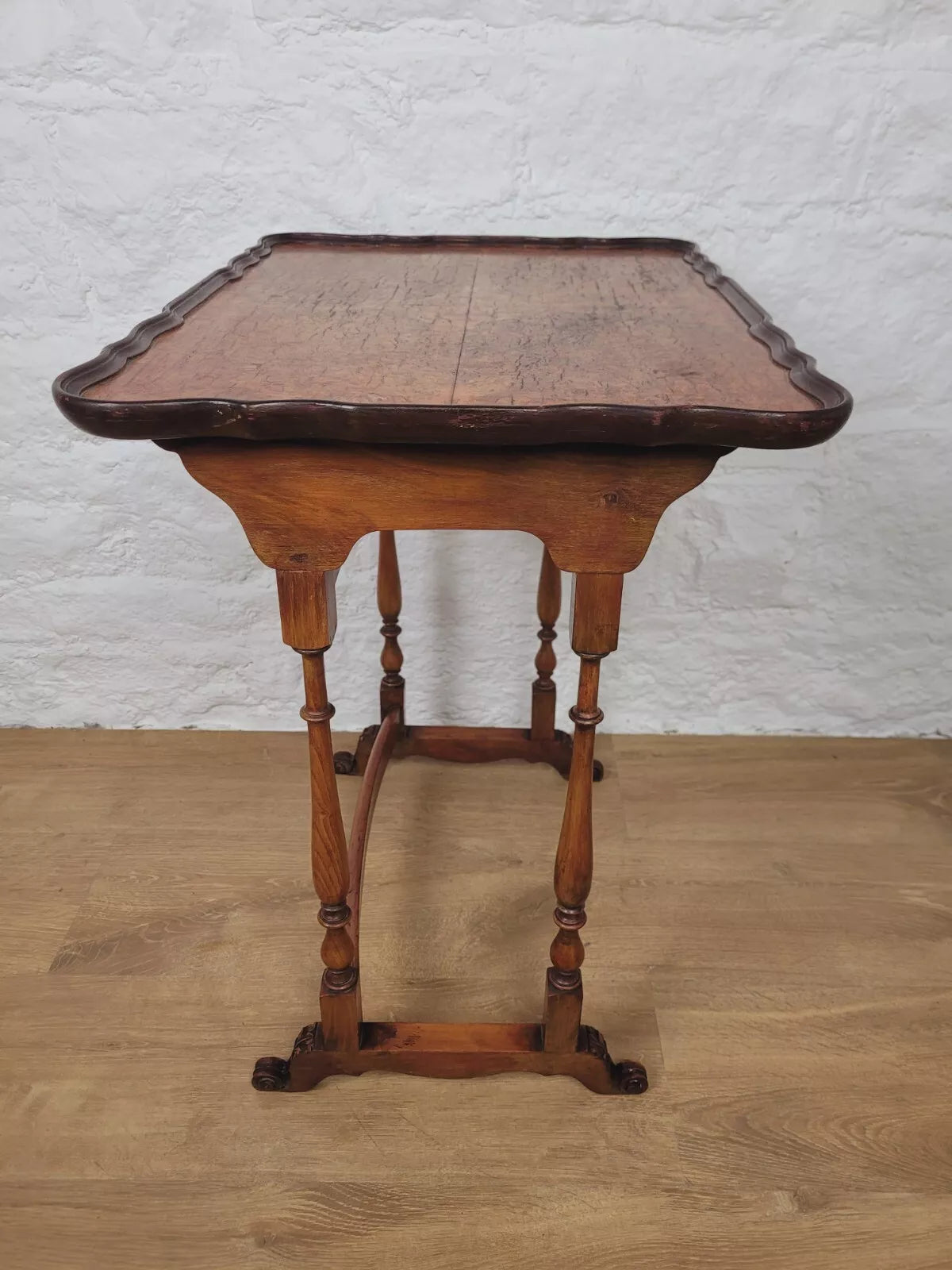 Victorian Side Table Scalloped Edge Carved Foliage Mahogany Postage Available