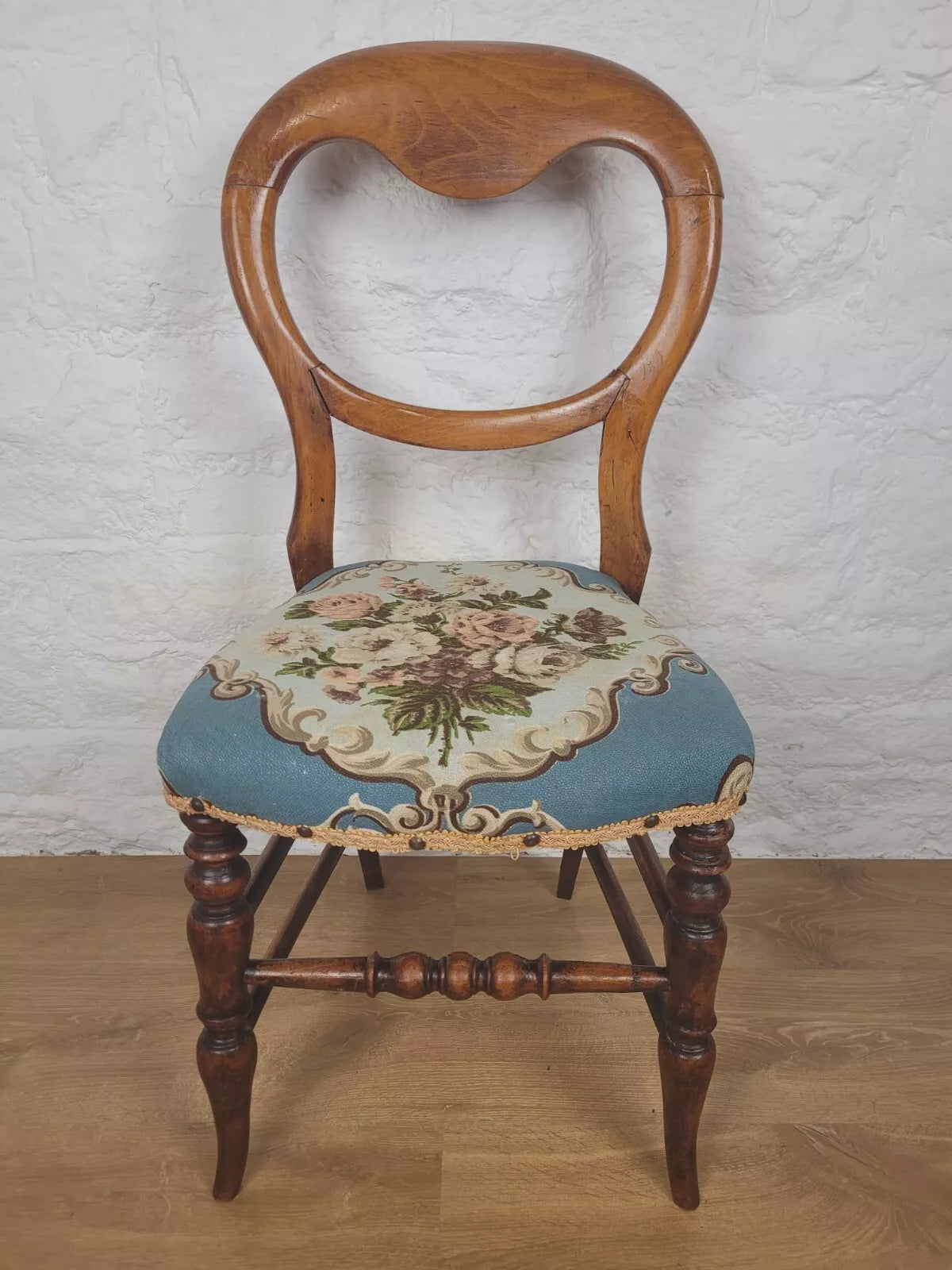 Fruitwood Dining Chair Victorian Balloon Back Upholstered Postage Available