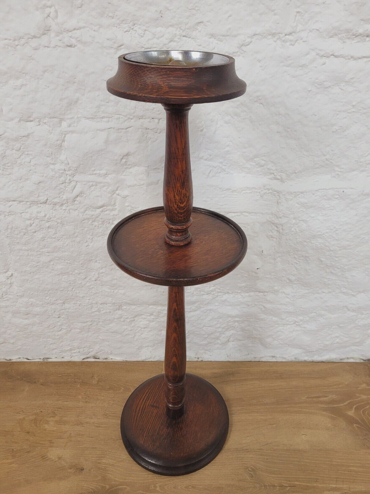 English Smokers Stand Ashtray Shelf Mahogany Victorian Postage Available