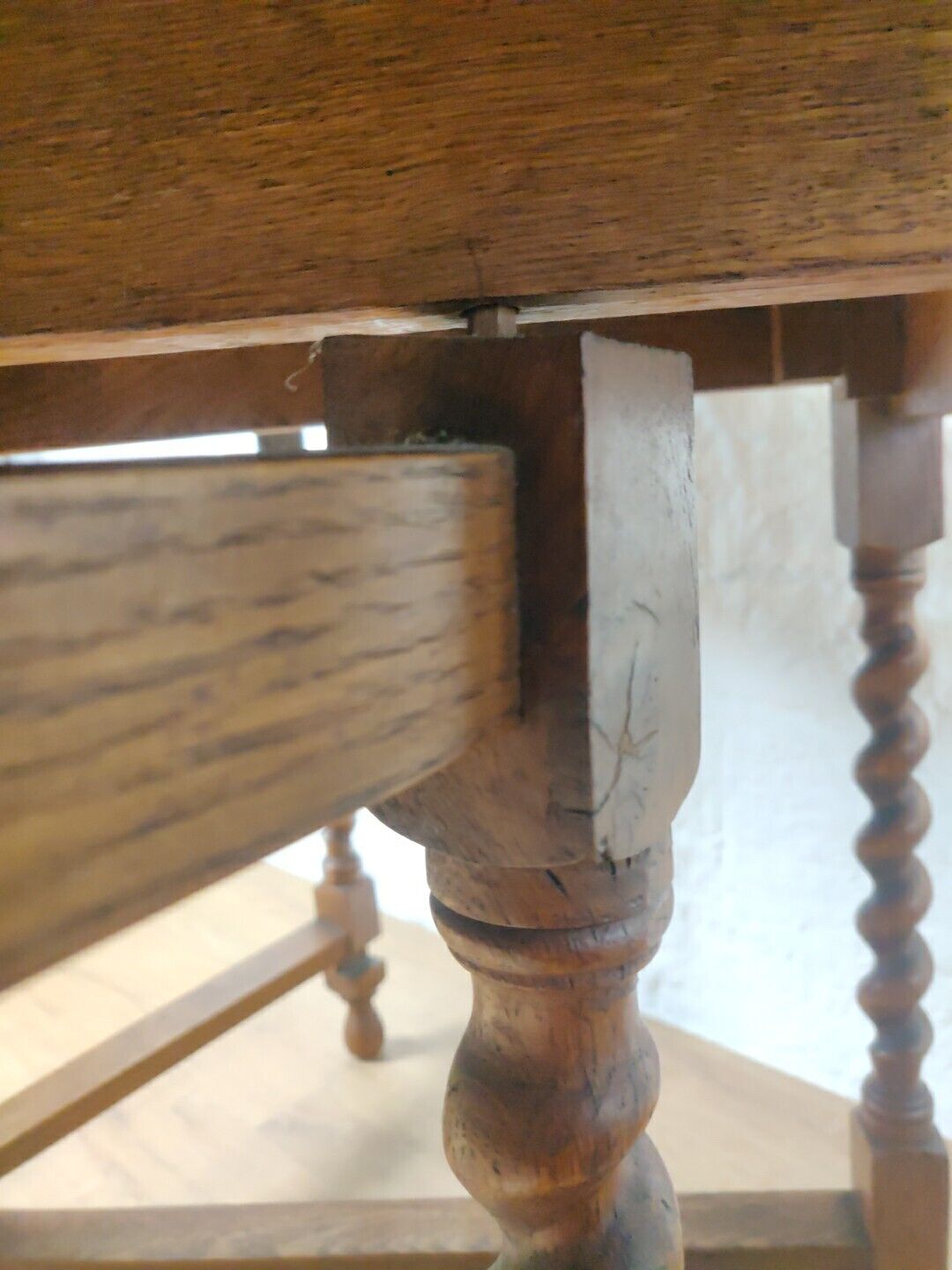 Barley Twist Table Gate Leg Oak Large Circular Victorian Delivery Available