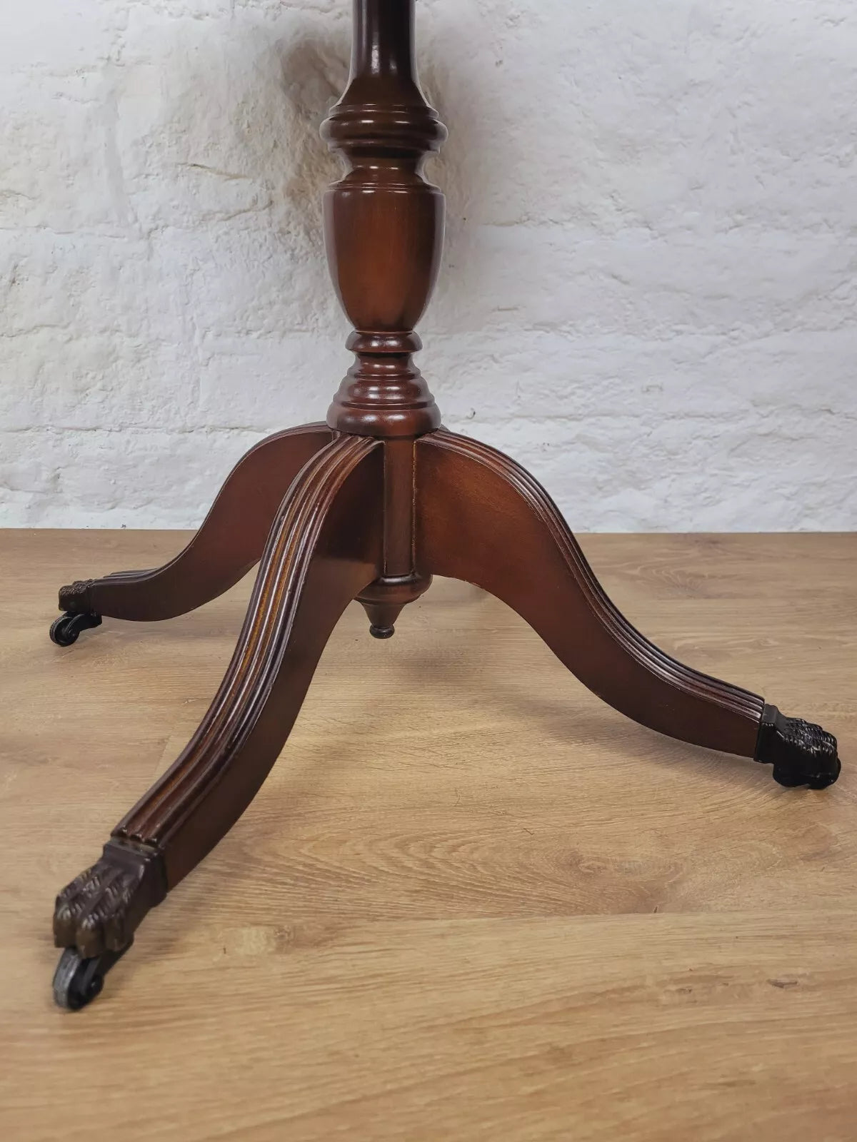 Victorian Drum Side Table Round Inlaid Paw Castors Drawers Postage Available