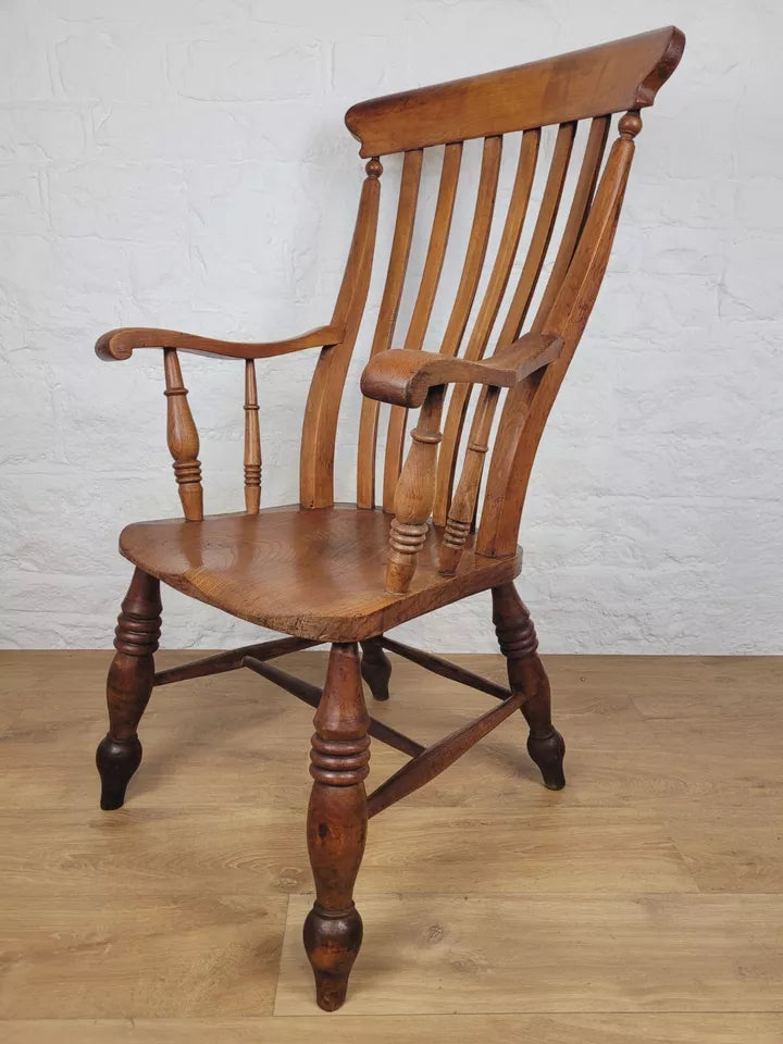 Farmhouse Kitchen Armchair Victorian Country Walnut C19th Delivery Available