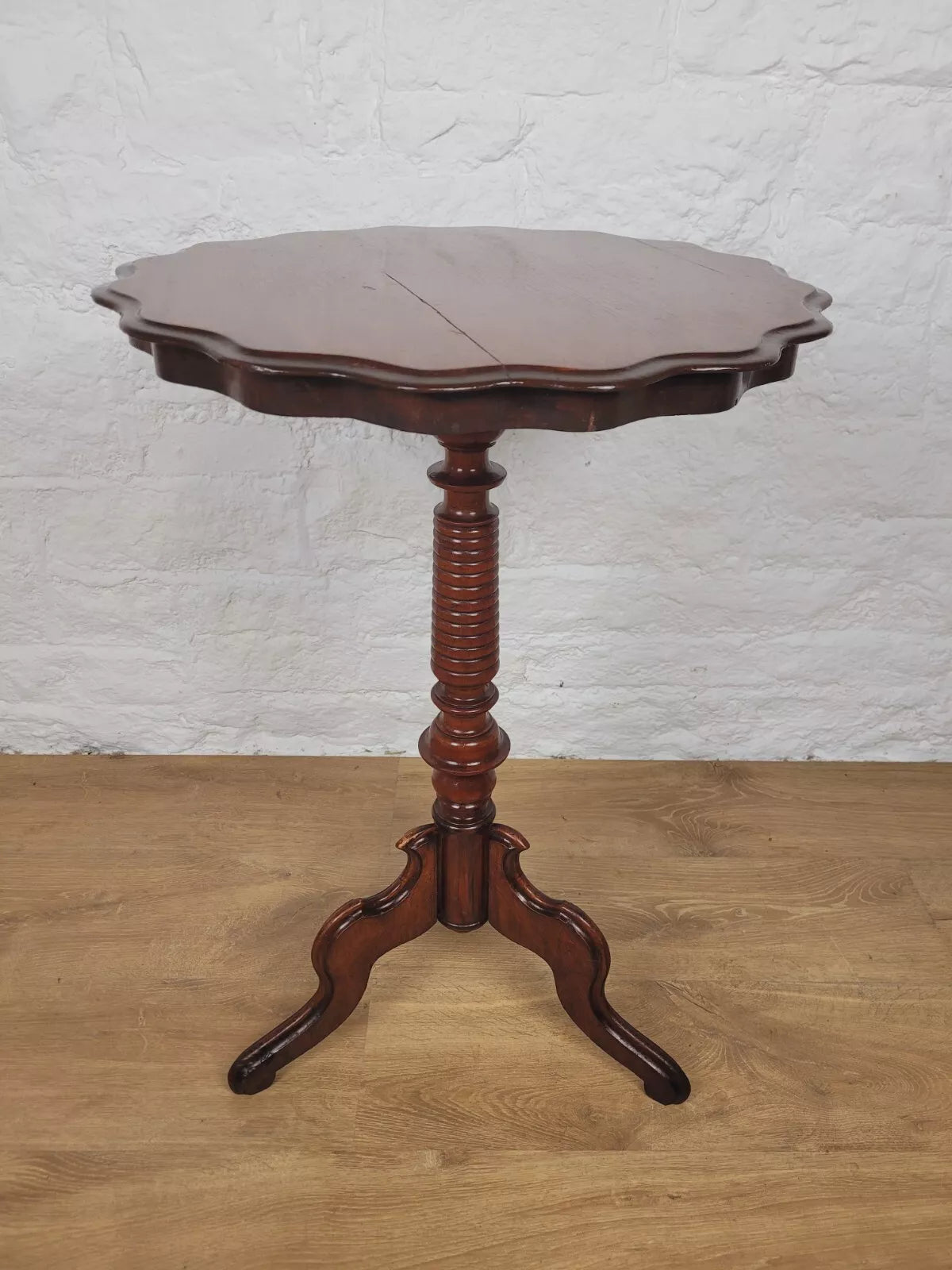 Victorian Pedestal Tripod Table Figured 19th Century Turned Postage Available