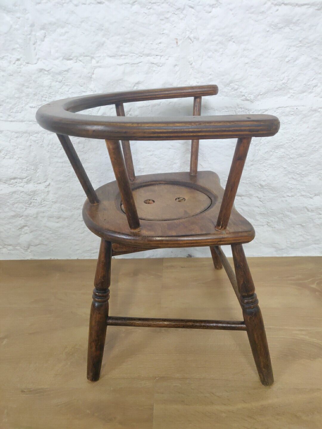 Victorian Child's Potty Chair Beech Spindle Back Postage Available