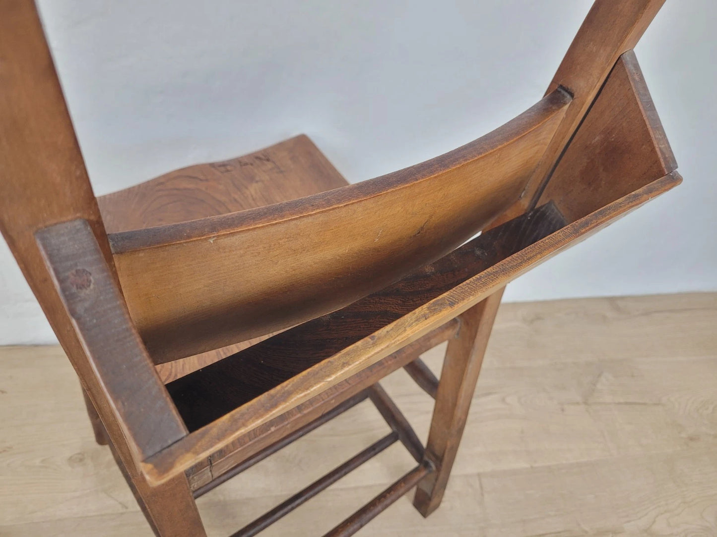 Kitchen Chapel Chair Church Bible Box Elm Rustic Vintage Postage Available