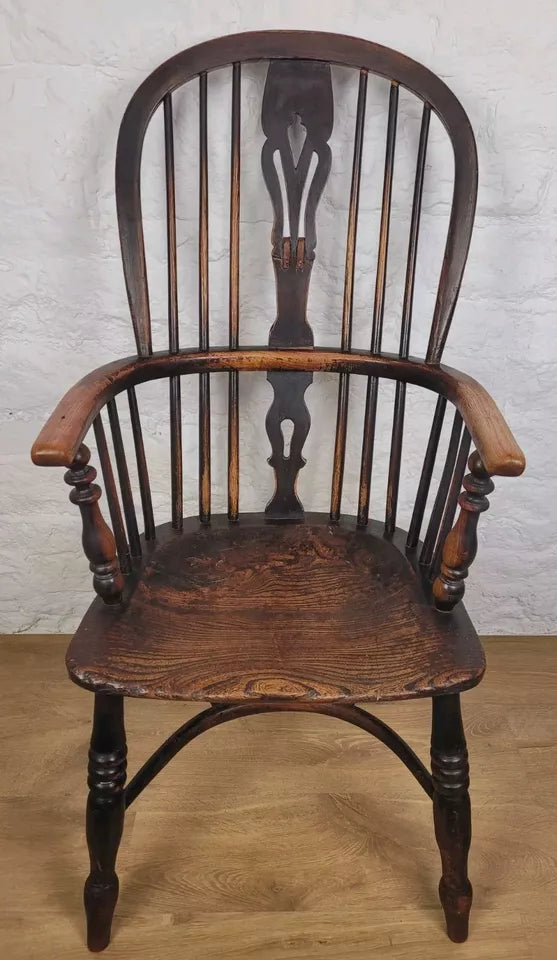 Windsor Armchair Victorian Crinoline Stretcher HoopBack 19thC Delivery Available