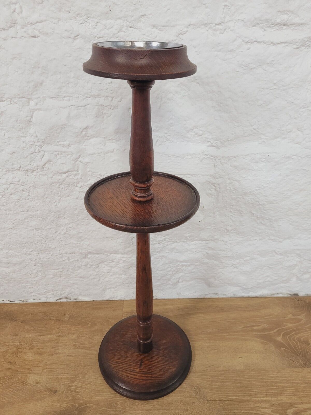 English Smokers Stand Ashtray Shelf Mahogany Victorian Postage Available