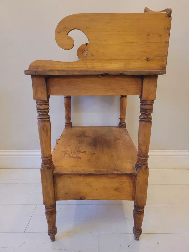 Pine Wash Stand Victorian Carved English 19th Century Country Delivery Available