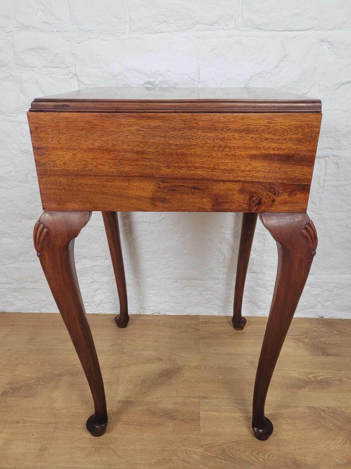 Carved Shell Side Table Victorian Queen Anne Mahogany Drawer Delivery Available