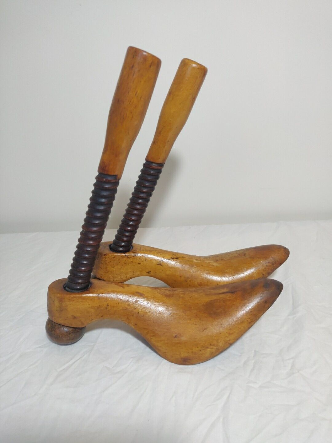 Vintage Turnable Shoe Tree Last Set Original Oak Postage Available