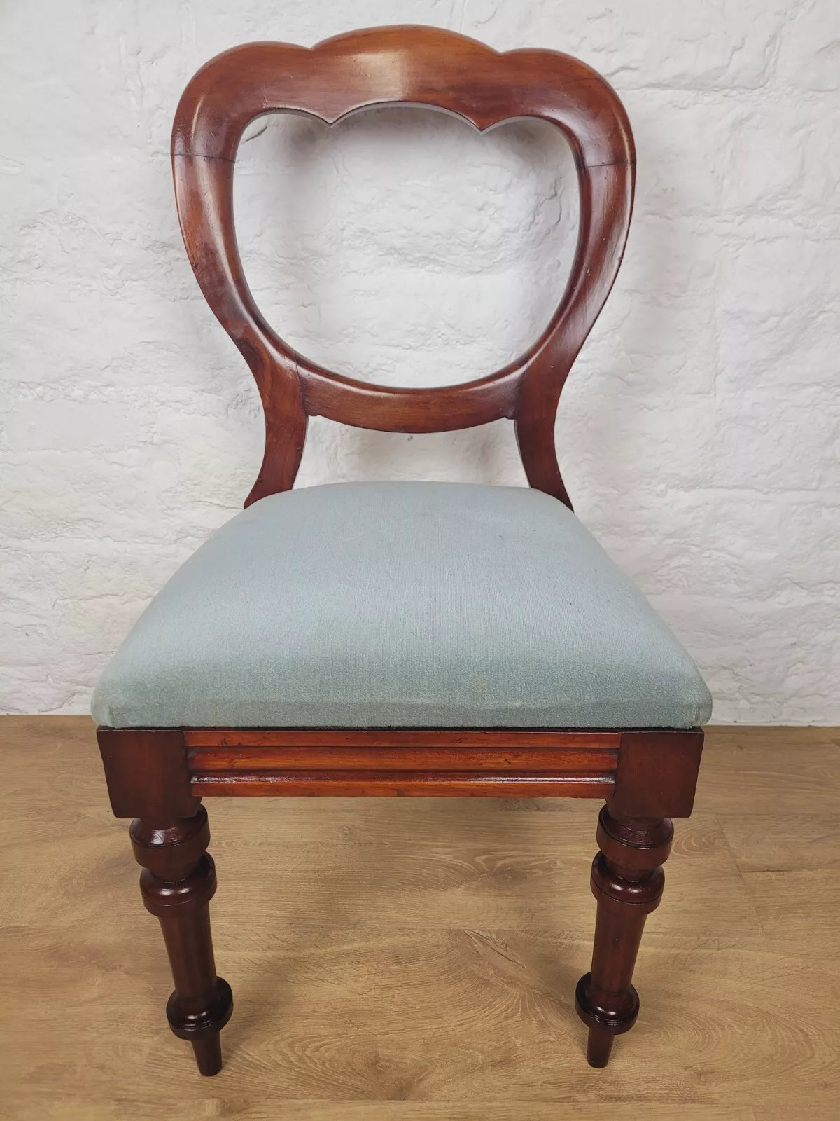 Victorian Dining Chair Balloon Back Upholstered English 19thC Postage Available