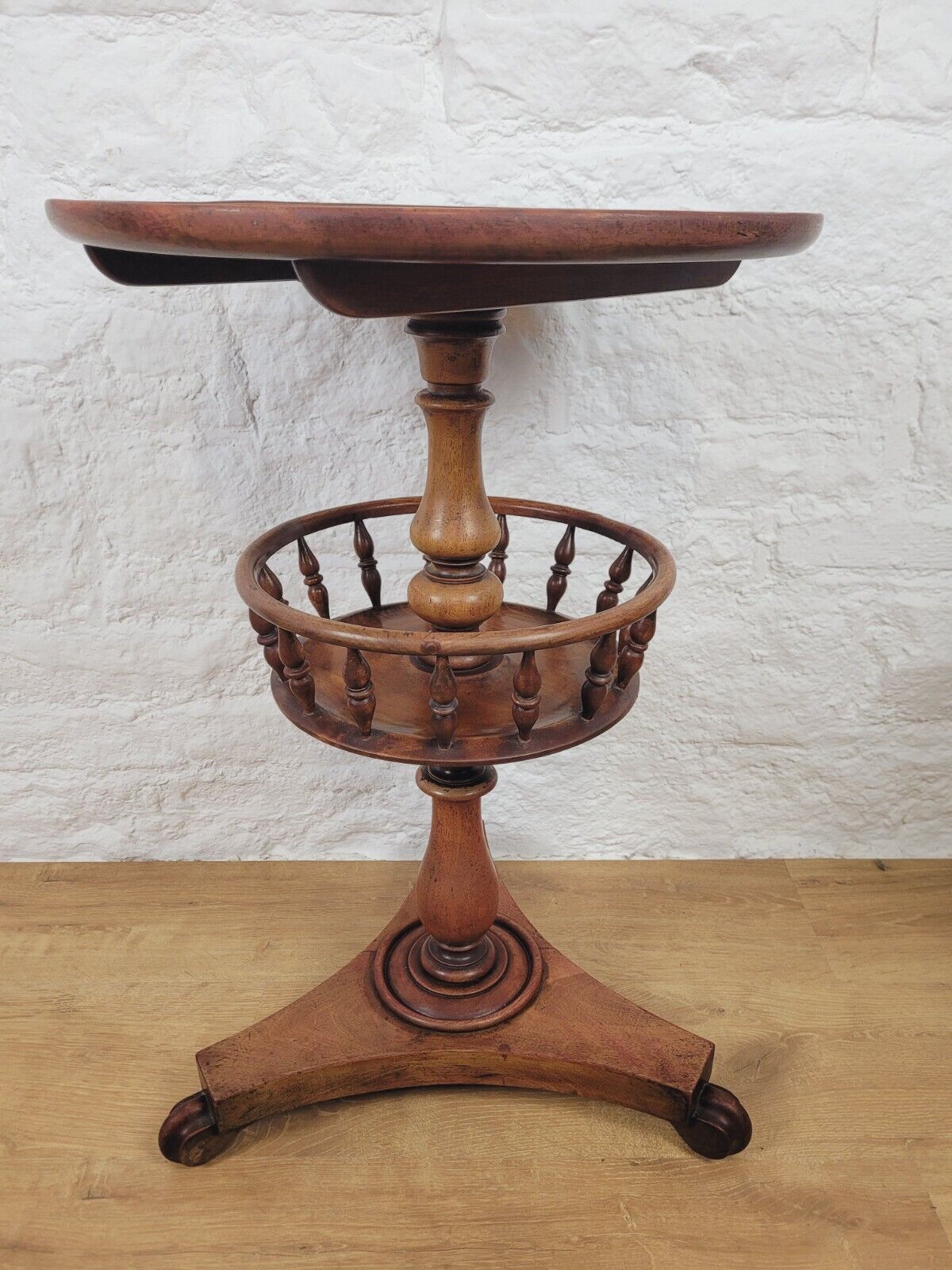 Tilt Top Side Table Two Tier Gallery Victorian English Postage Available