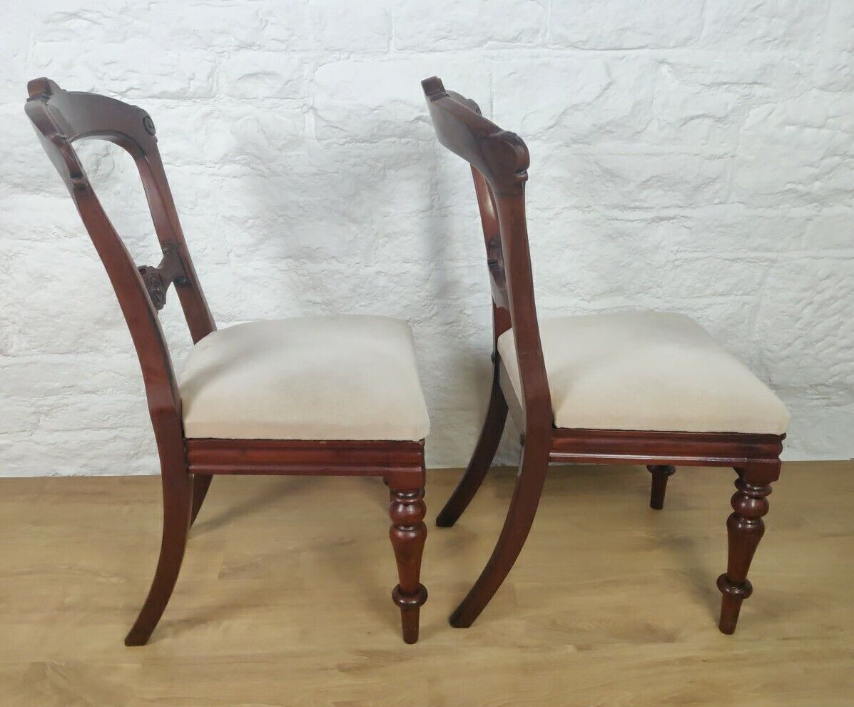 James Reilly Dining Chairs Pair Bulls-eye Ornate 19thC English Postage Available