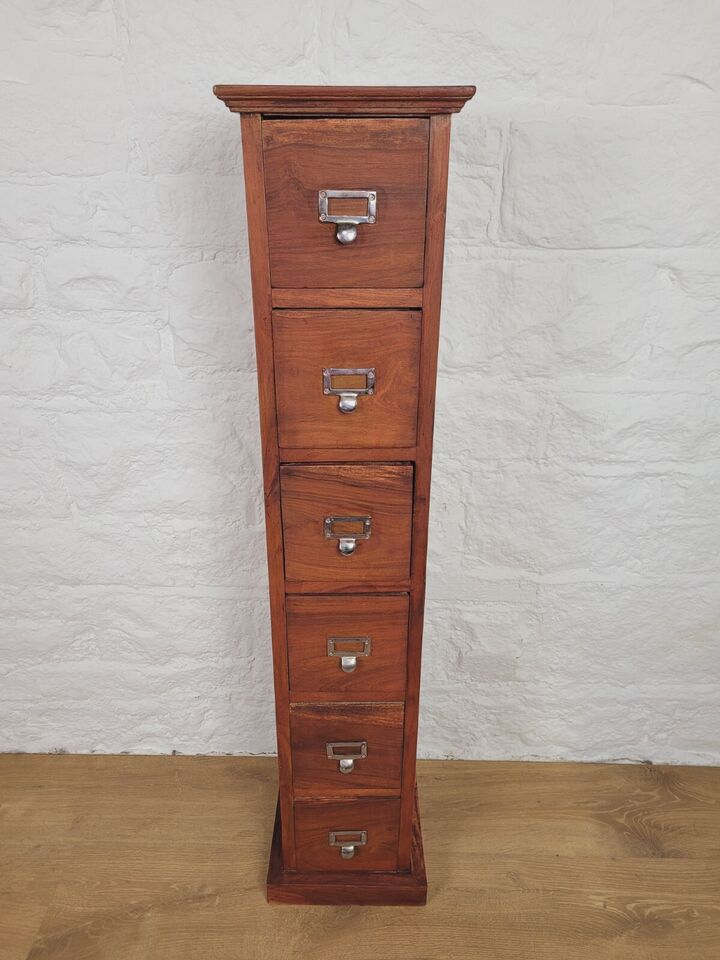 Vintage Filing Cabinet 6 Drawers Storage Tall Mahogany Postage Available