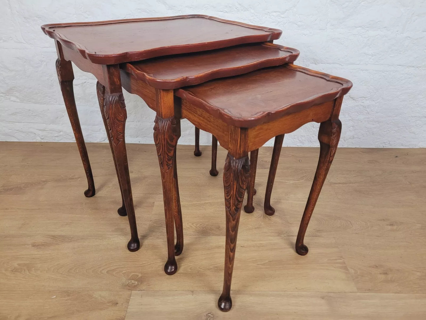 Nest of Tables Bevan Funnell Reprodux Carved Knees English Postage Available