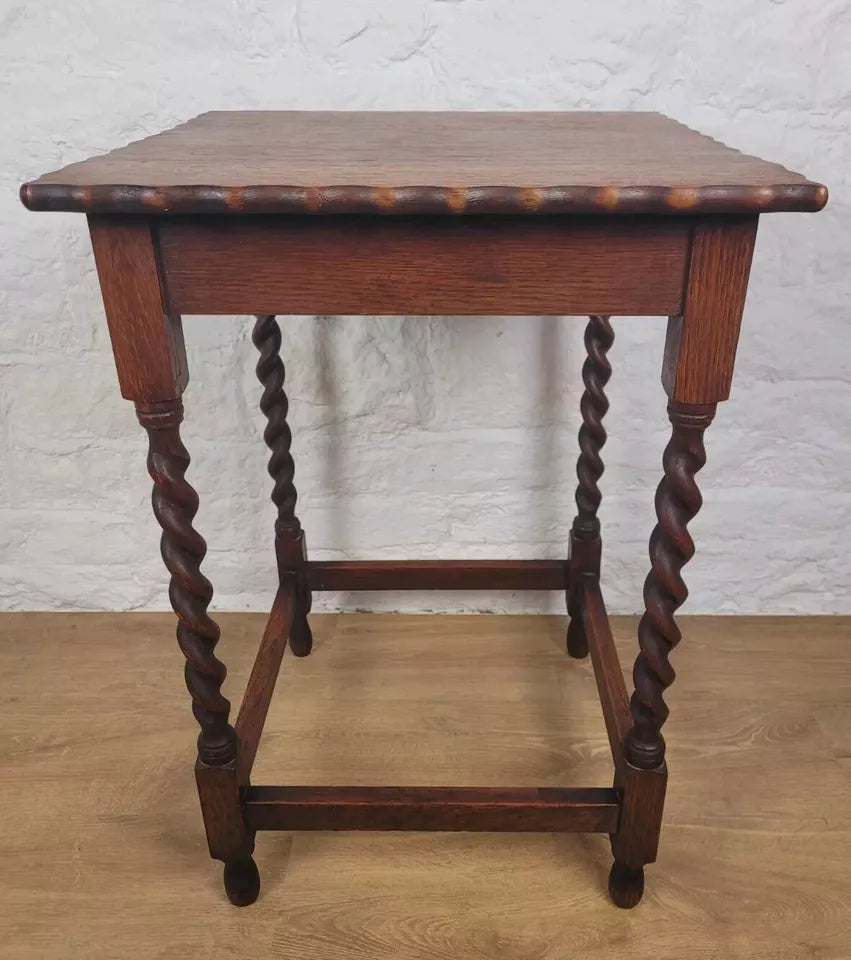 Barley Twist Side Table Pie Crust Country English Mahogany Postage Available