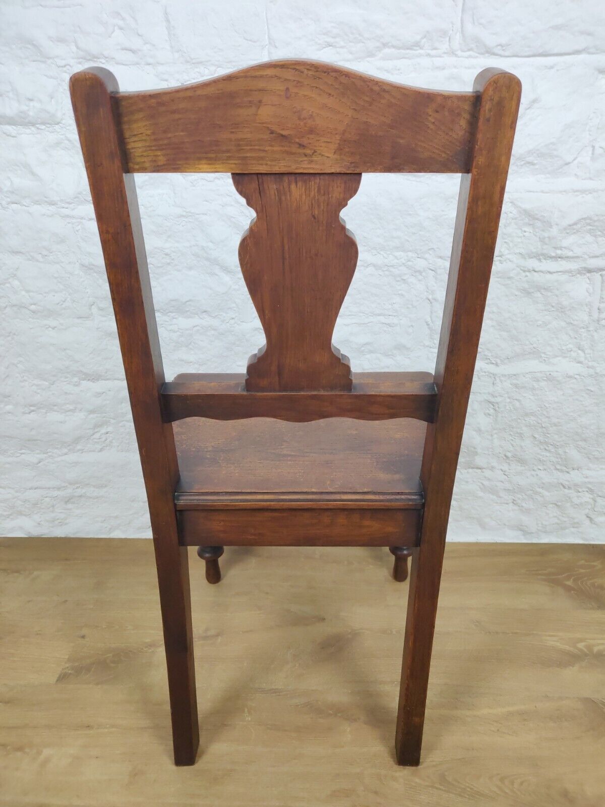 Edwardian Carved Hall Chair Floral Oak Scrolled Back Turned Postage Available