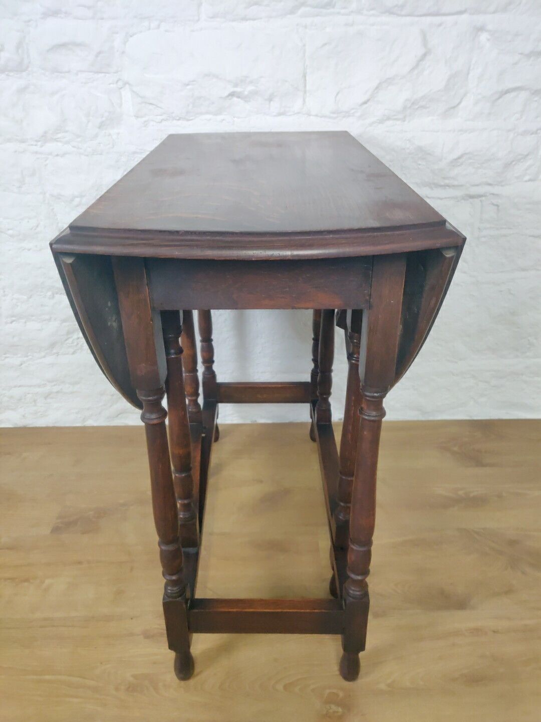 Oak Drop Leaf Table Gateleg Turned Legs Antique Victorian Postage Available