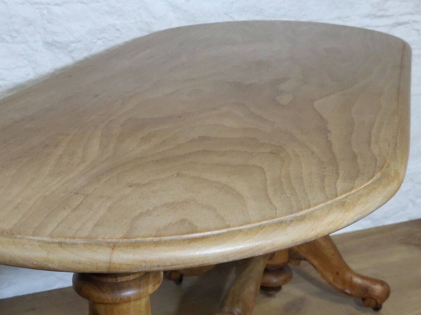 Victorian Oval Window Table Beech Baluster Supports Postage Available