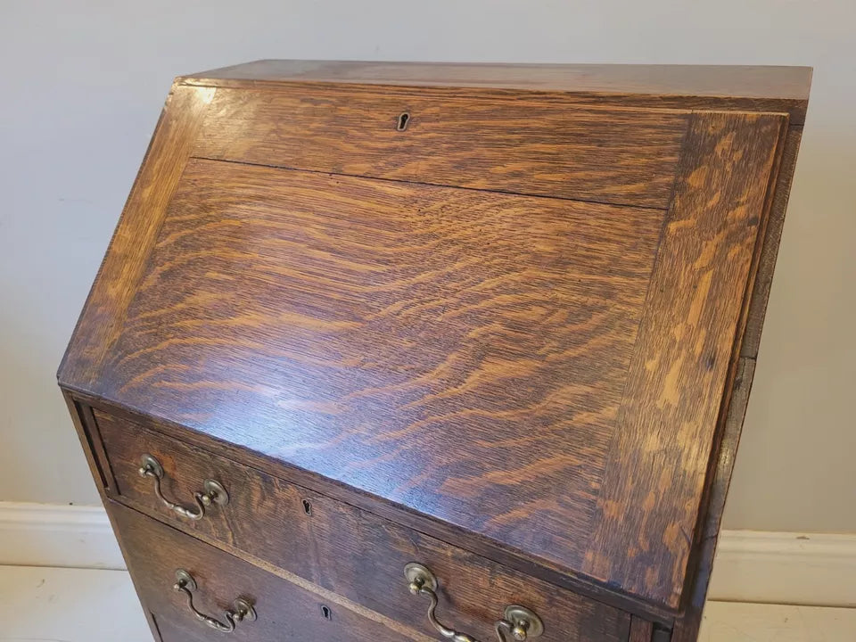 Writing Bureau Desk English Oak Fall Front Antique Country Delivery Available