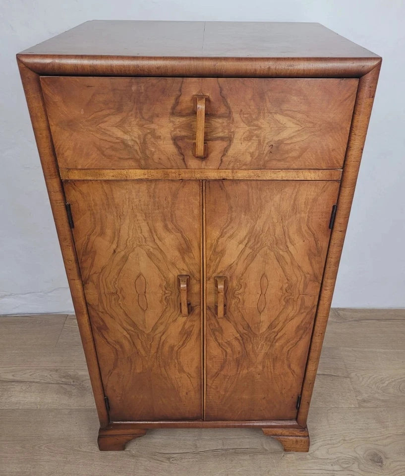 Walnut Cocktail Cabinet Art Deco 1950's Mid Century Vintage Postage Available