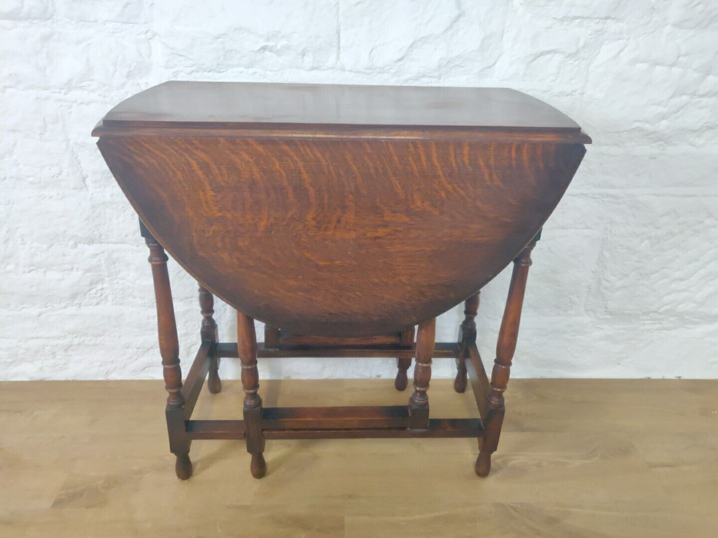 Oak Drop Leaf Table Gateleg Turned Legs Antique Victorian Postage Available