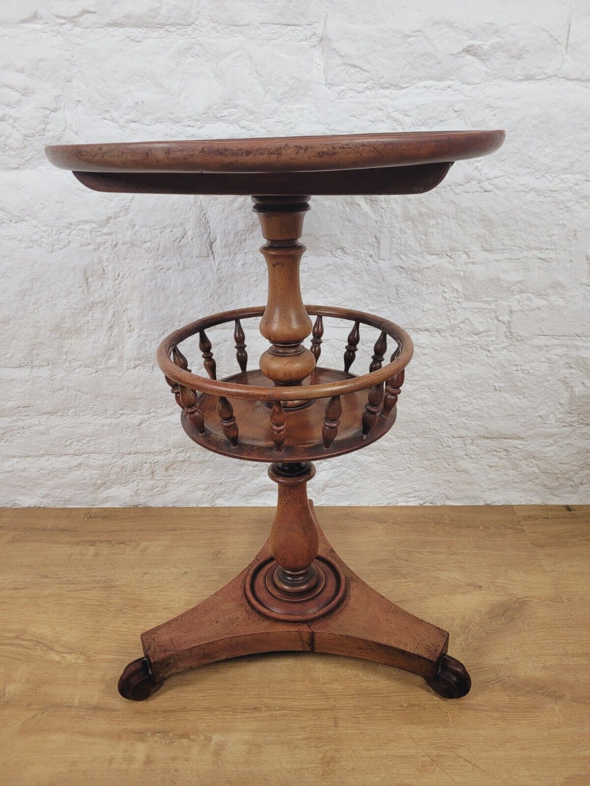 Tilt Top Side Table Two Tier Gallery Victorian English Postage Available