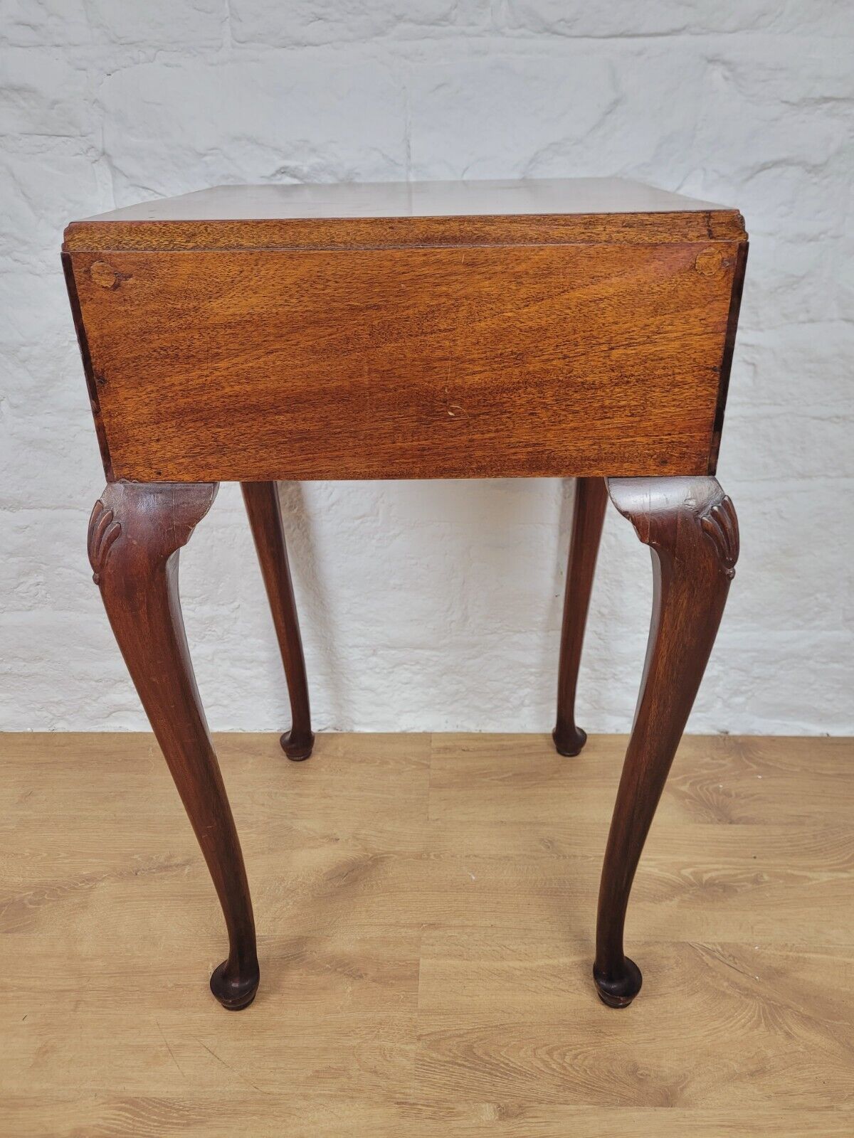 Carved Shell Side Table Victorian Queen Anne Mahogany Drawer Delivery Available