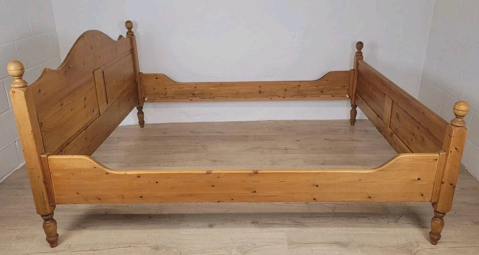 Victorian Sleigh Bed Frame Queen Country Pine Farmhouse 19thC Delivery Available