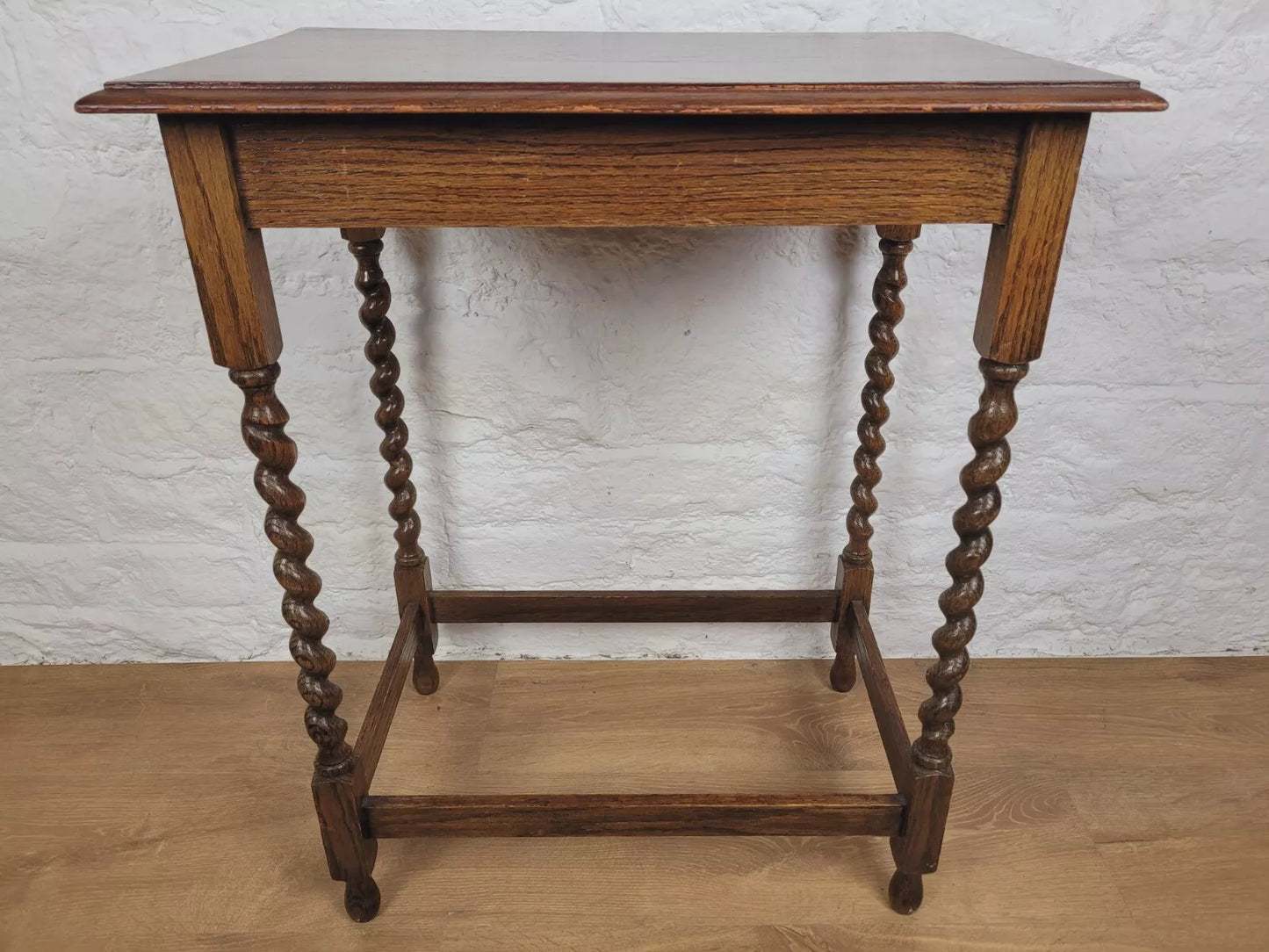 Barley Twist Side Table Oak Country English Antique Postage Available