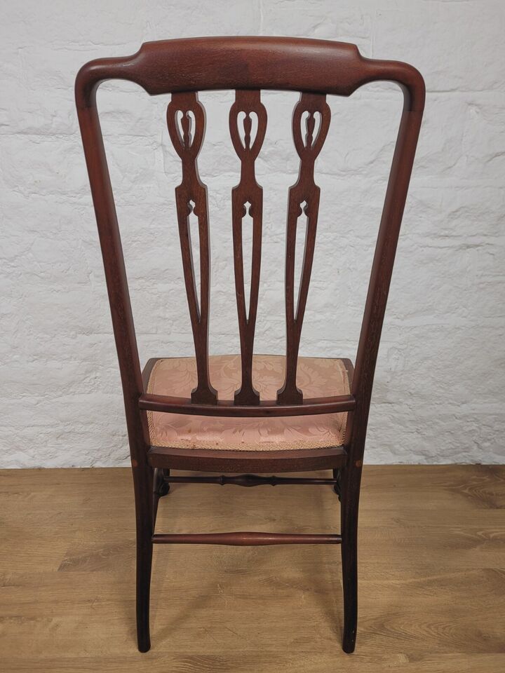 Edwardian Inlaid Accent Chair Heart Backsplat High Back Postage Available