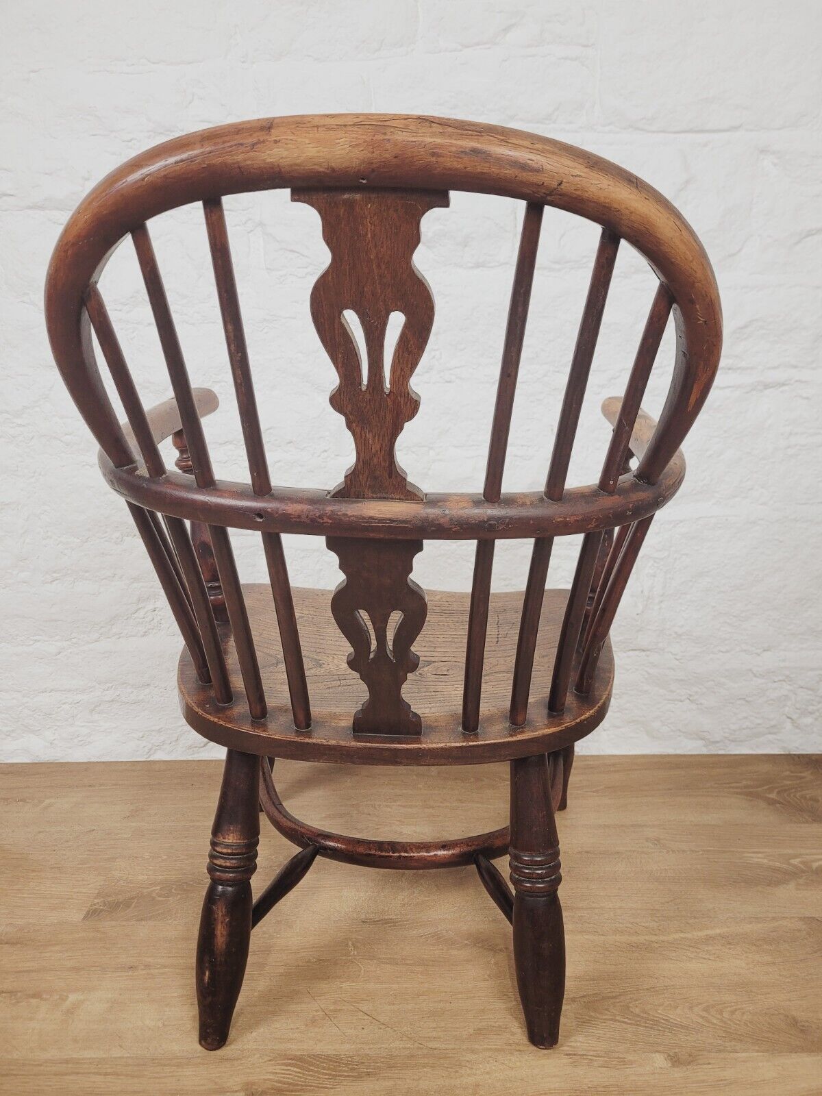 Elm Windsor Armchair Crinoline Splatback Antique 1860s Postage Available