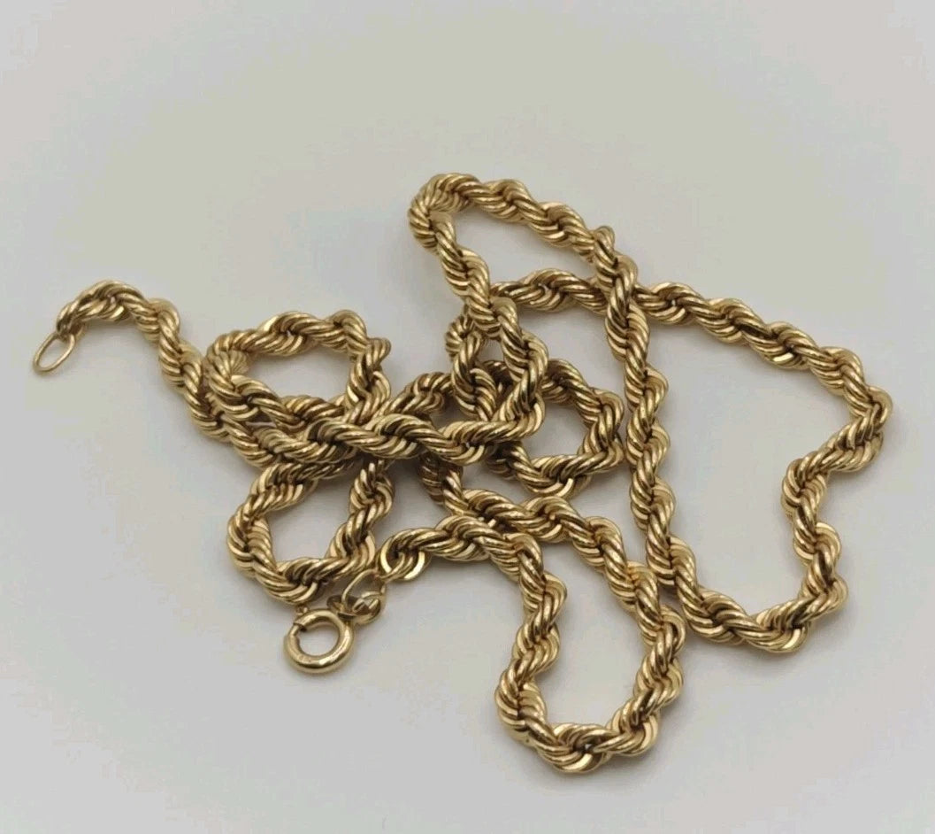18ct Yellow Gold Rope Twist Necklace 18.5" Postage Available