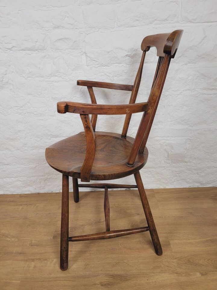 Penny Stickback Armchair 19thC Victorian Circular Mahogany Postage Available